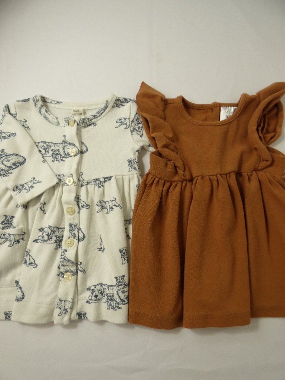 Kate Quinn Puppy Dress & Mebie Baby Ruffle Sleeve Dress Bundle, Size 3-6 Months